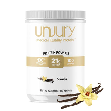 Unjury Whey Protein Powder | Vanilla | 21g 100% Whey Isolate Protein Powder | Low Carb and Lactose Free | Gluten Free | Certified Kosher | 15 Servings Unjury buy australia supplements