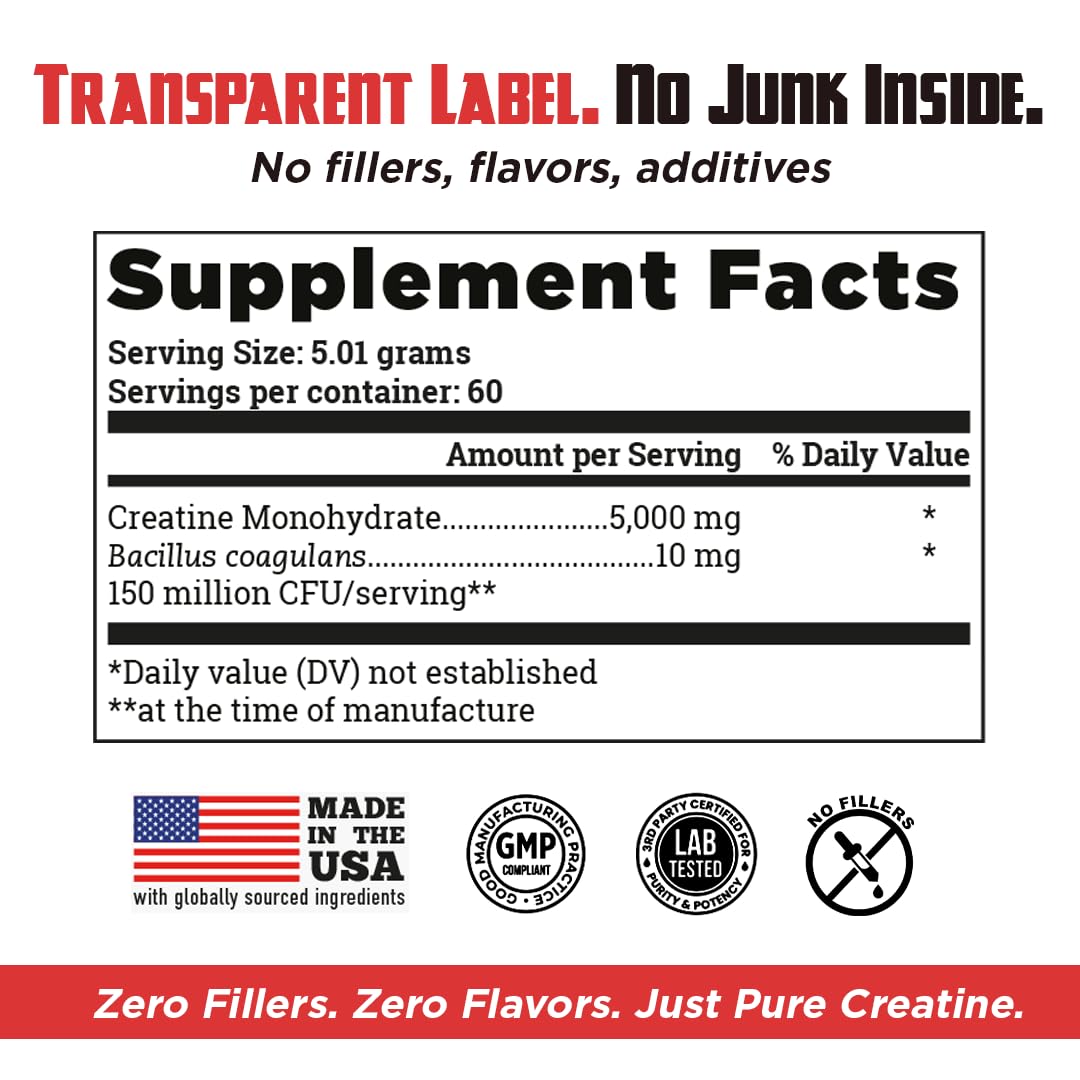 Old School Labs 5000mg Micronized Creatine Monohydrate with BioFit™ Probiotic - No Bloat Post-Recovery for Men & Women Supports Muscle Growth, Old School Labs buy australia supplements