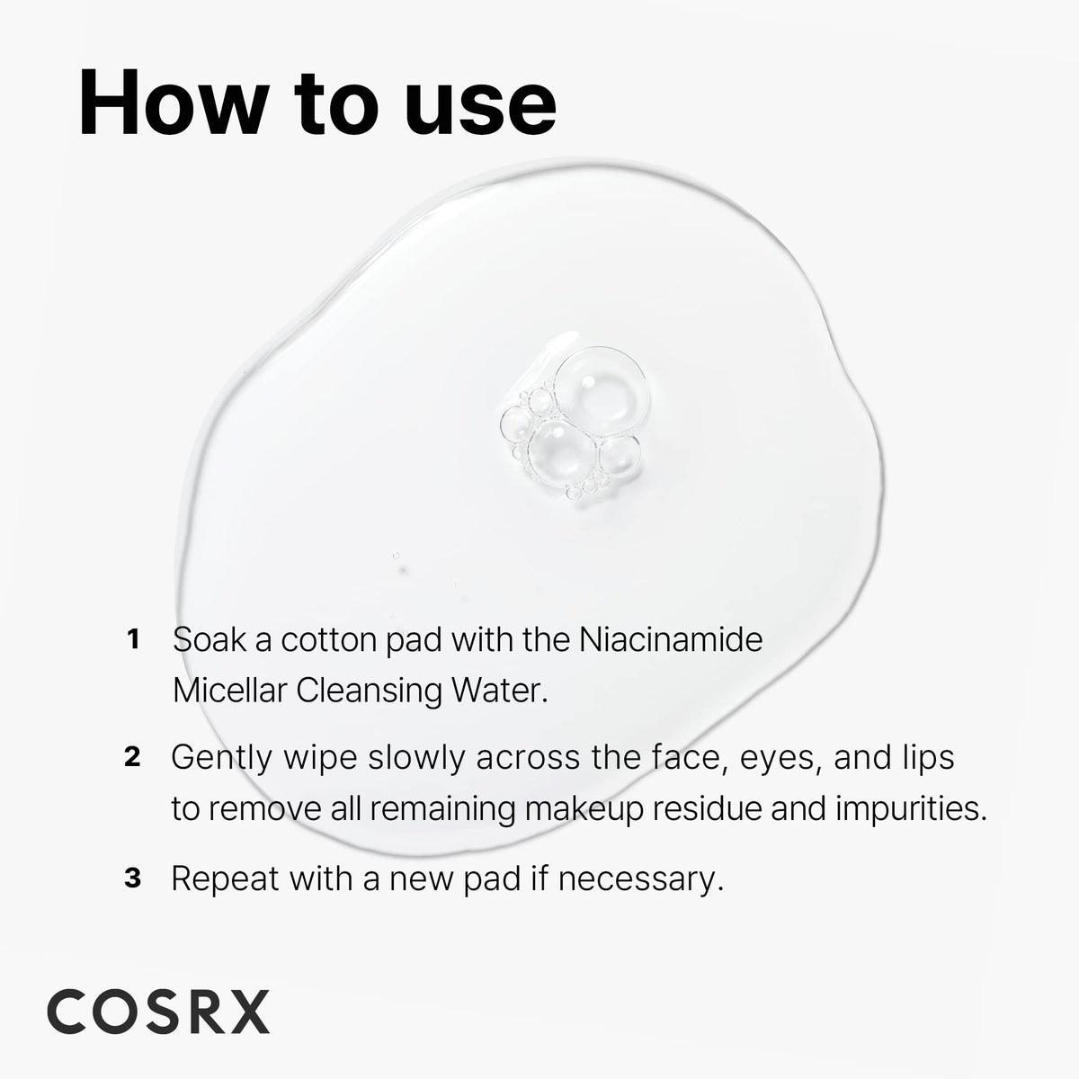 COSRX Low pH Niacinamide Cleansing Water for Sensitive Skin, 13.52 fl.oz COSRX