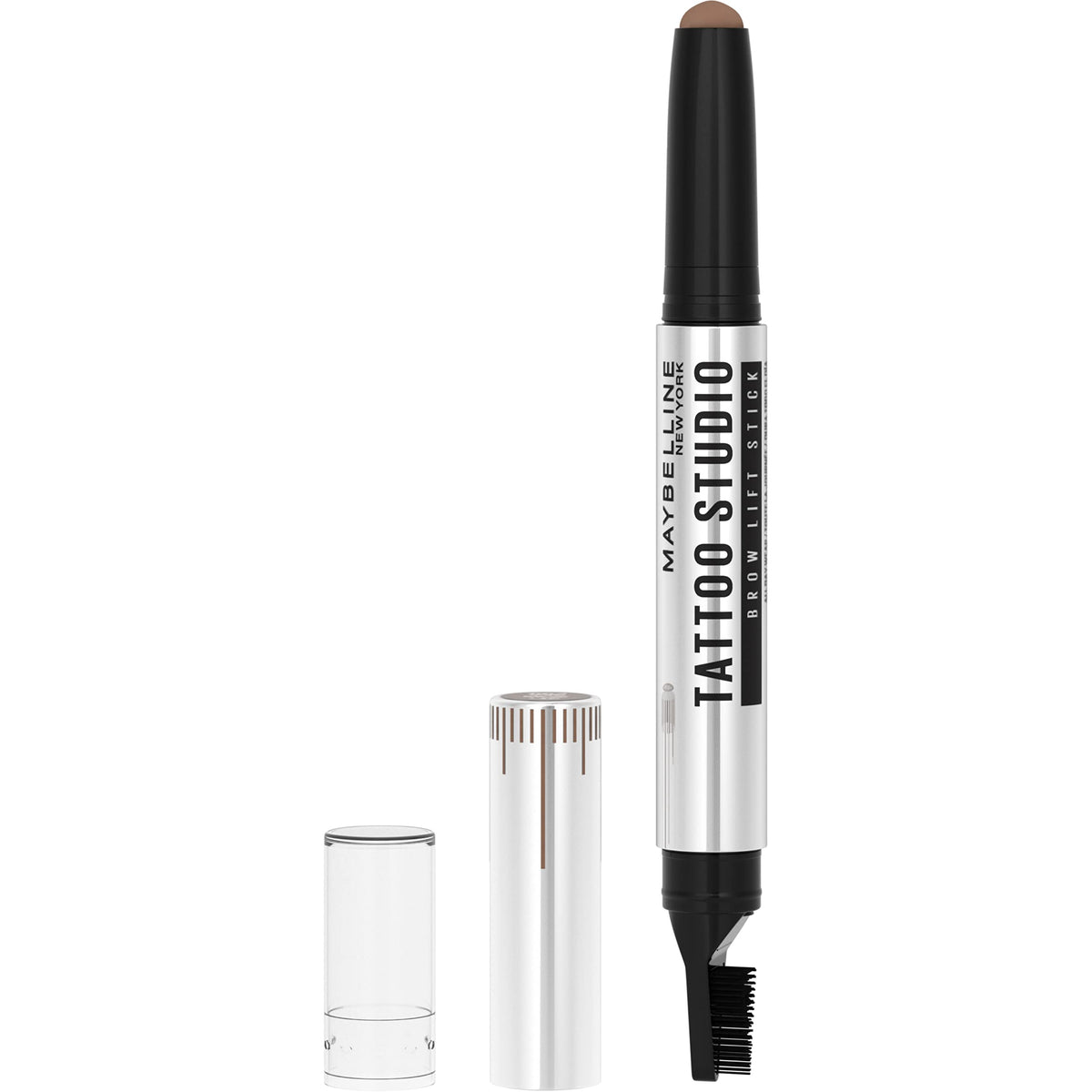 Maybelline TattooStudio Brow Lift Stick Makeup with Tinted Wax Conditioning Complex, Soft Brown, 1 Count MAYBELLINE