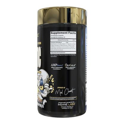 Insane Labz Psychotic Gold, High Stimulant Pre Workout Powder, Extreme Lasting Energy Focus, Pumps and Endurance with Beta Alanine, DMAE Bitartrate, NO Booster (35 Servings, Watermelon)