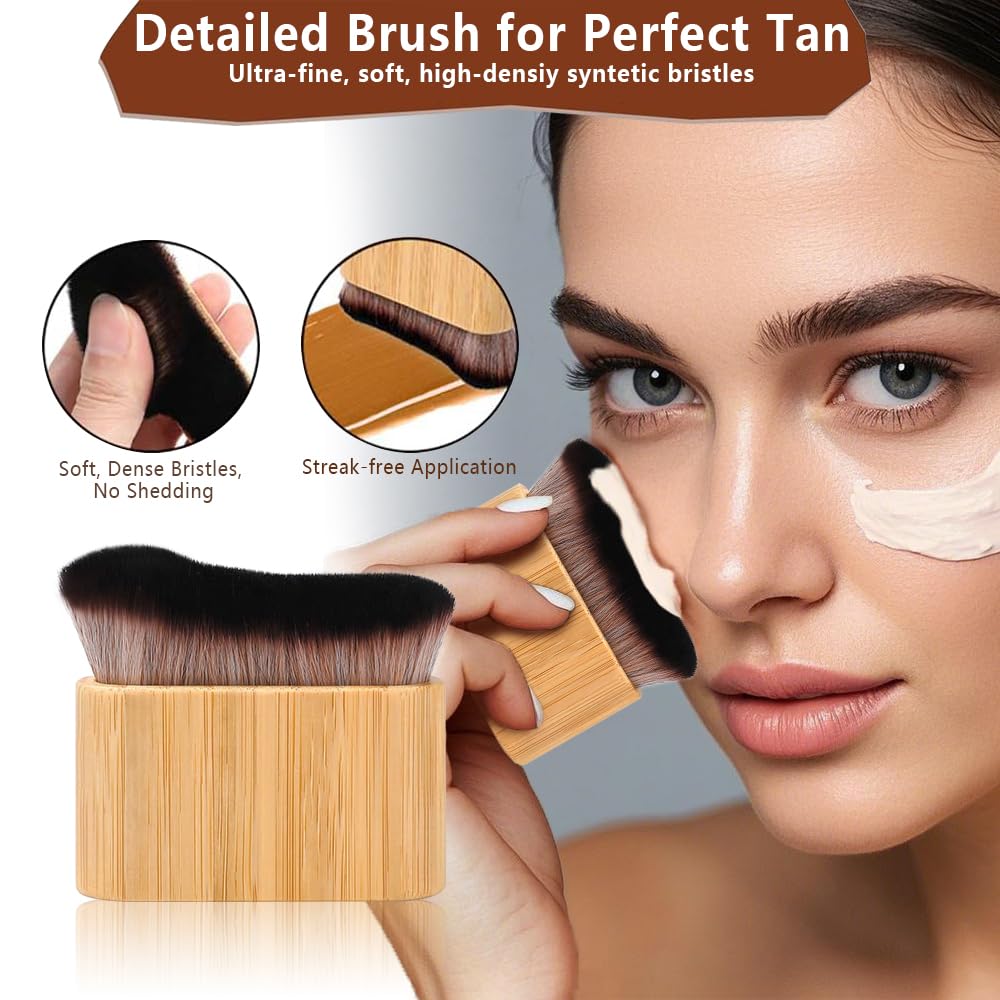 4 in 1 Luxury Velvet Tanning Mitt, Self Tanner Brush, Back Tan Applicator ANSPHIE