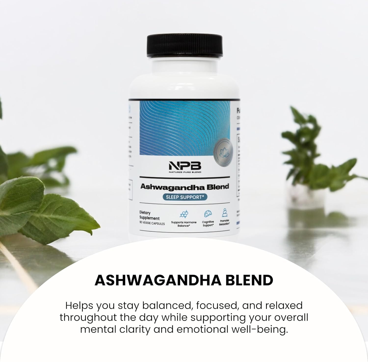 Nature's Pure Blend Ashwagandha Supplements – Organic Ashwagandha Root & Extract for Women and Men – Stress Relief, Sleep, and Mood Support – Athletic Performance & Focus Support – 60 Vegan Capsules Nature's Pure Blend buy australia supplements