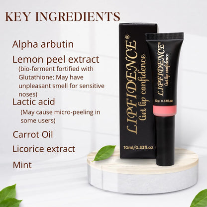 Lipfidence Lip Cream for Dark Lips| For Smokers and Non-Smokers |Improve the appearance of uneven lip tone with Alpha Arbutin & Licorice Extract | Scented+Soothing Mint 10ml/0.33fl.oz Lipfidence