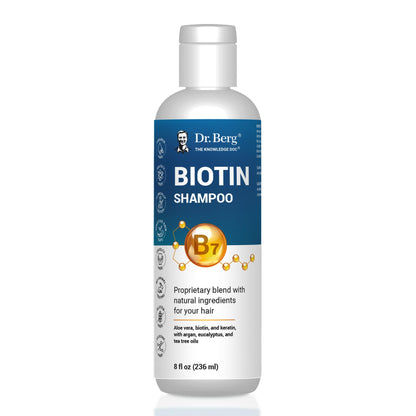 Dr. Berg Biotin Shampoo for Men & Women (Improved High-Performance Formula) - Independently Tested & Certified Paraben- Sulfate- & Silicone-Free - Infused w/Biotin, Argan Oil & Botanicals - 8 Fl oz Dr. Berg Nutritionals
