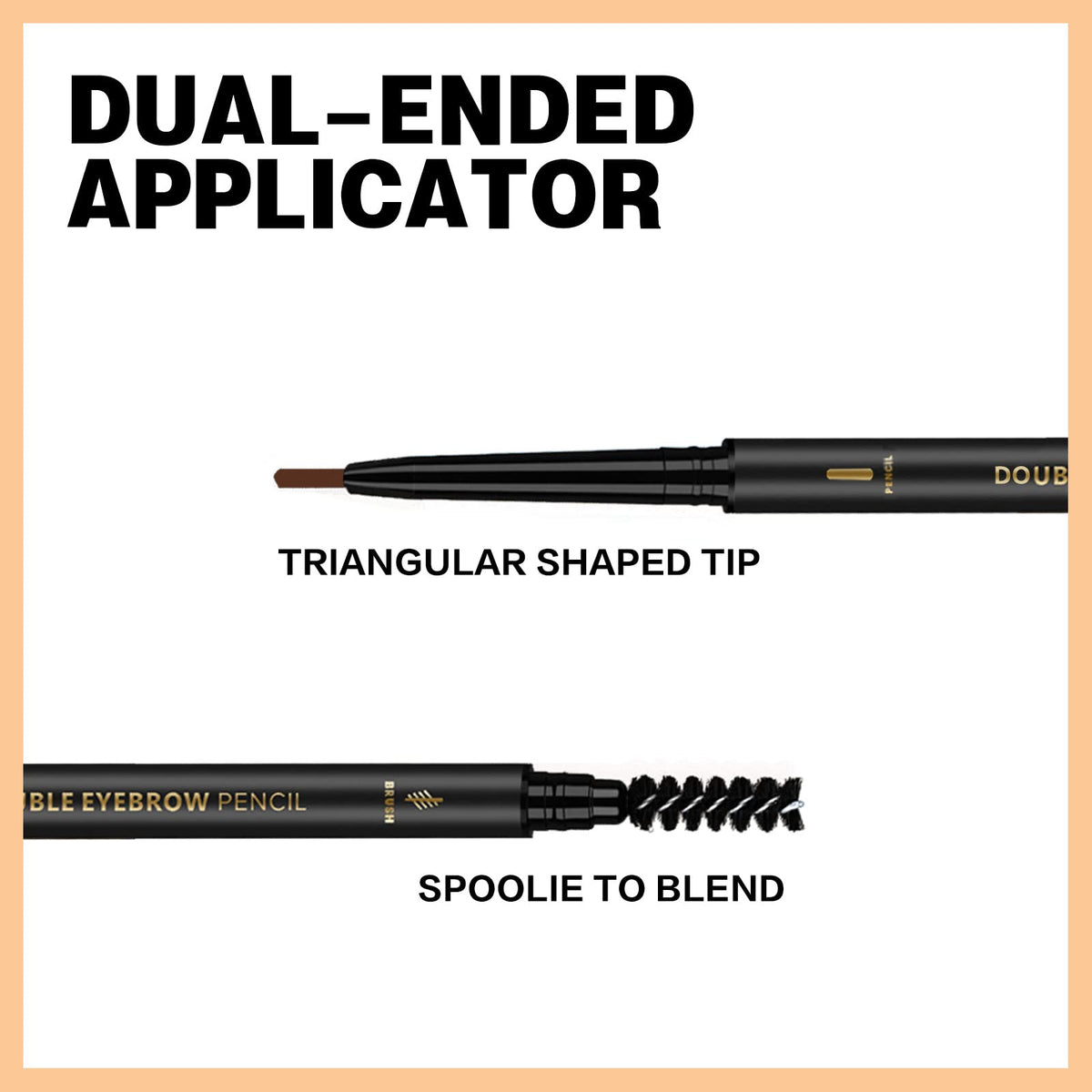 3Pcs Waterproof Eyebrow Pencil Dark Brown, Premium Eye Brow Pencil Brn with Spoolie Brush, Longwearing for Perfect Brows, Professional, Precision, Defines, Double-ended Eyebrow Pen for Women, O'CHEAL O'CHEAL
