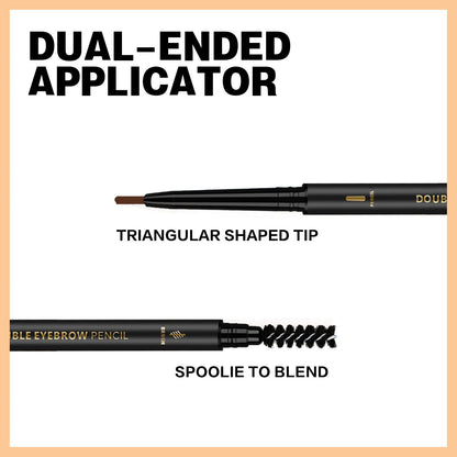 3Pcs Waterproof Eyebrow Pencil Dark Brown, Premium Eye Brow Pencil Brn with Spoolie Brush, Longwearing for Perfect Brows, Professional, Precision, Defines, Double-ended Eyebrow Pen for Women, O'CHEAL O'CHEAL