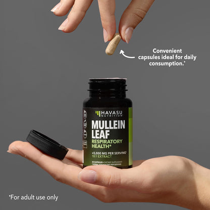 500mg Mullein Extract for Lung Support and Respiratory Health, 30 Count | Mullein Leaf Capsules for Respiratory Health, Vegan, Non-GMO Herbal Supplement for Overall Daily Wellness, 1 Month Supply Gsupps Australia