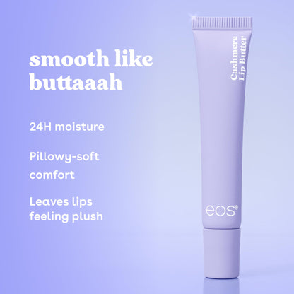 eos Vanilla Cashmere Plumping Peptides & Shea Butter Lip Butter, 0.35 oz eos