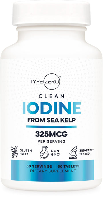 Type Zero Clean Iodine Tablets (60 Servings, 325 MCG Per Serving) - from Sea Kelp, Non-GMO, Gluten Free Type Zero buy australia supplements