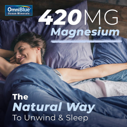 OmniBlue Ocean Minerals - 70+ Trace Minerals & Liquid Magnesium - Potassium, Chloride- Low Sodium - Natural Support for Sleep, Digestion, Regularity, Hydration & Electrolyte Balance (2 oz) OmniBlue