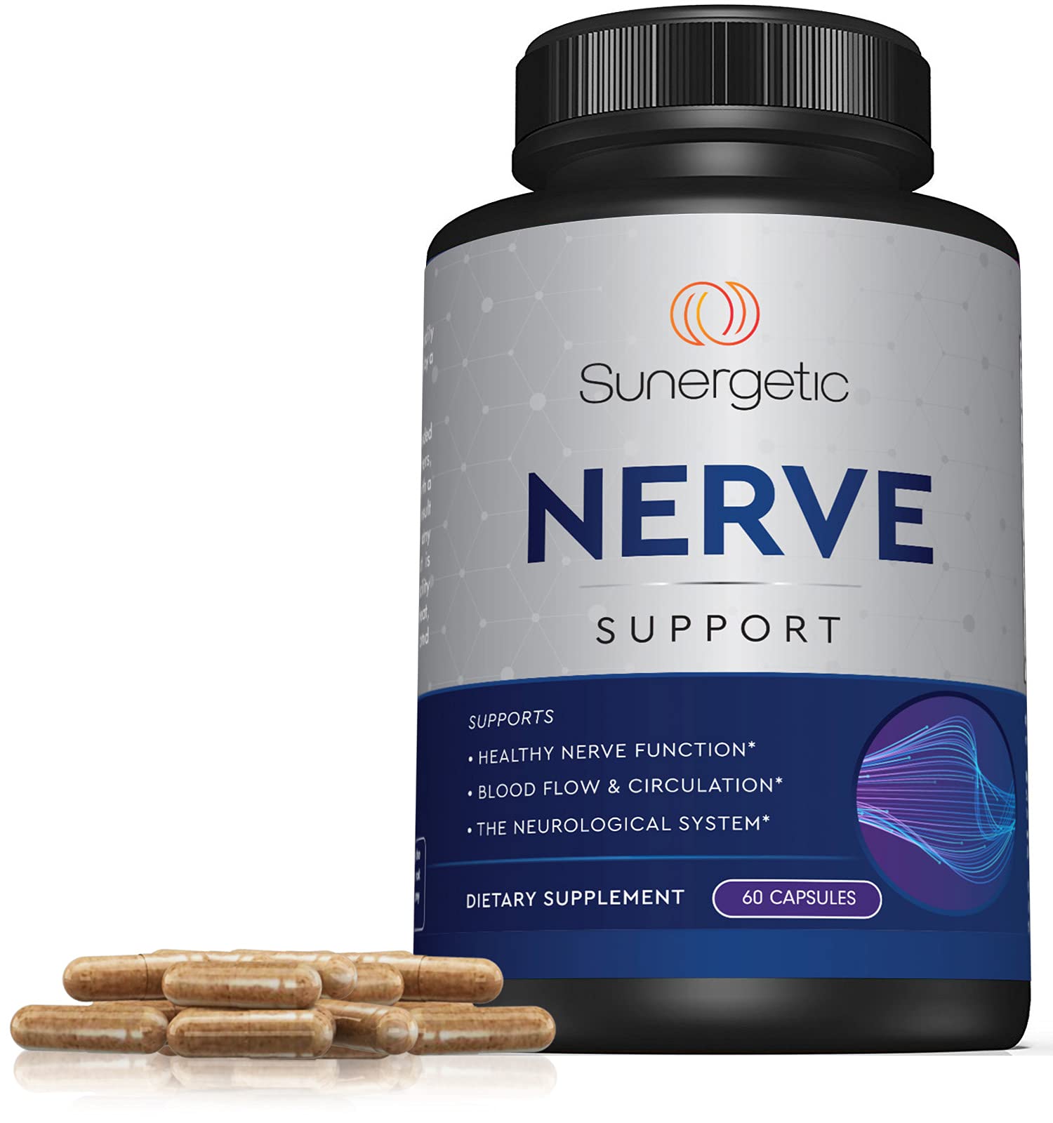 Premium Nerve Support Supplement – with Alpha Lipoic Acid (ALA) 600 mg, Acetyl-L-Carnitine (ALC) & Benfotiamine - Nerve Support Formula for Healthy Circulation, Feet, Hands & Toes - 60 Capsules Sunergetic buy australia supplements