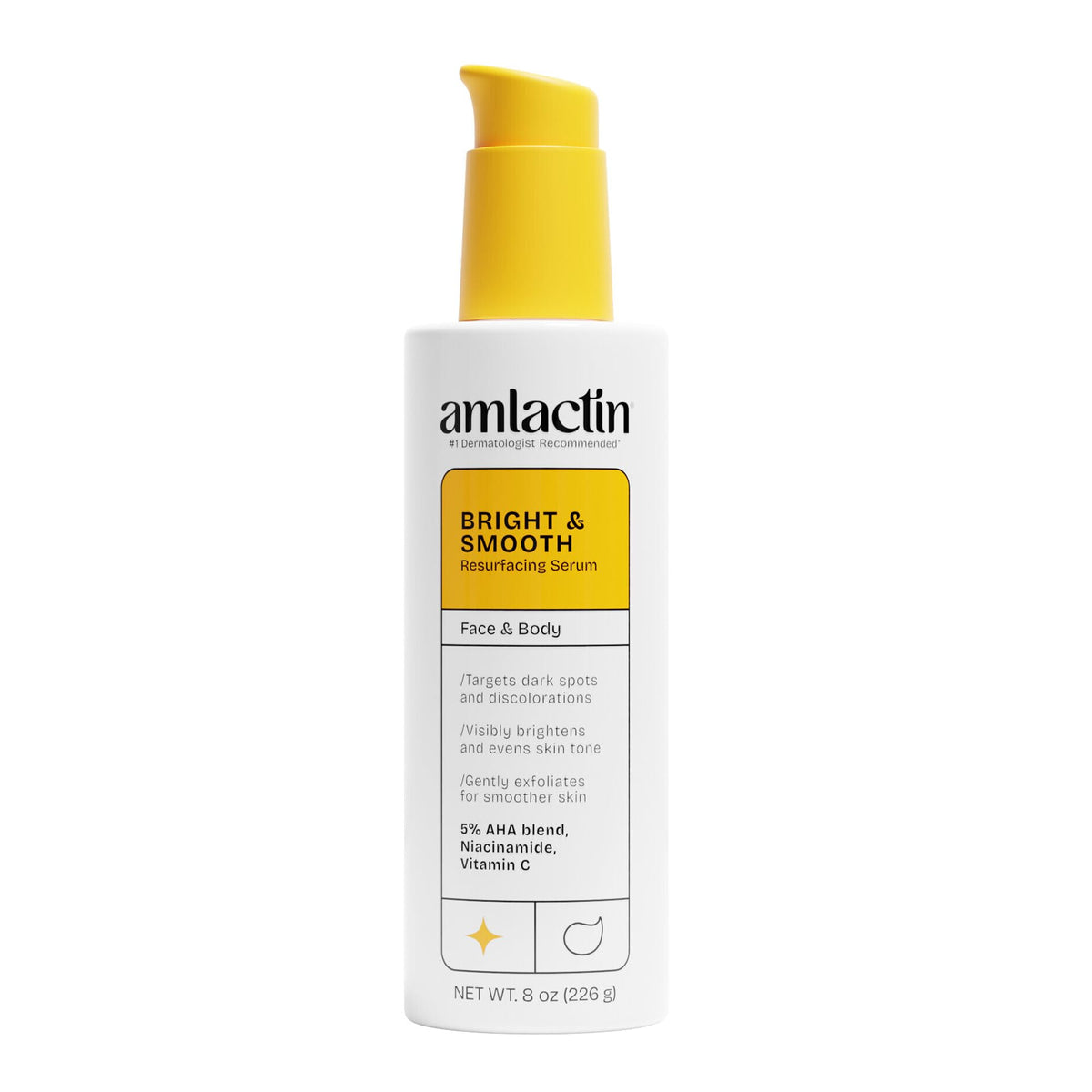 Amlactin Bright & Smooth Resurfacing Serum, Lactic Acid, 8 oz Amlactin