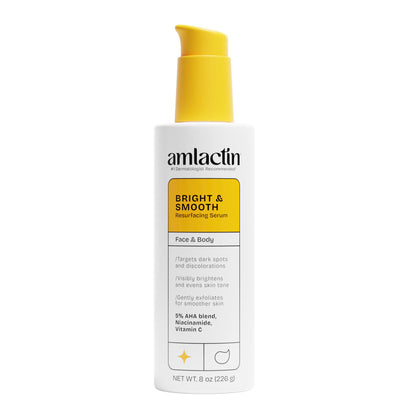 Amlactin Bright & Smooth Resurfacing Serum, Lactic Acid, 8 oz Amlactin