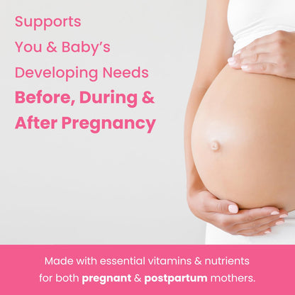 Prenatal Vitamin Gummies with DHA | Vegan Prenatal Vitamins for Women with Omega 3, Methylfolate, Choline & D3, Pregnancy Vitamins for Fetal Development Mother's Promise