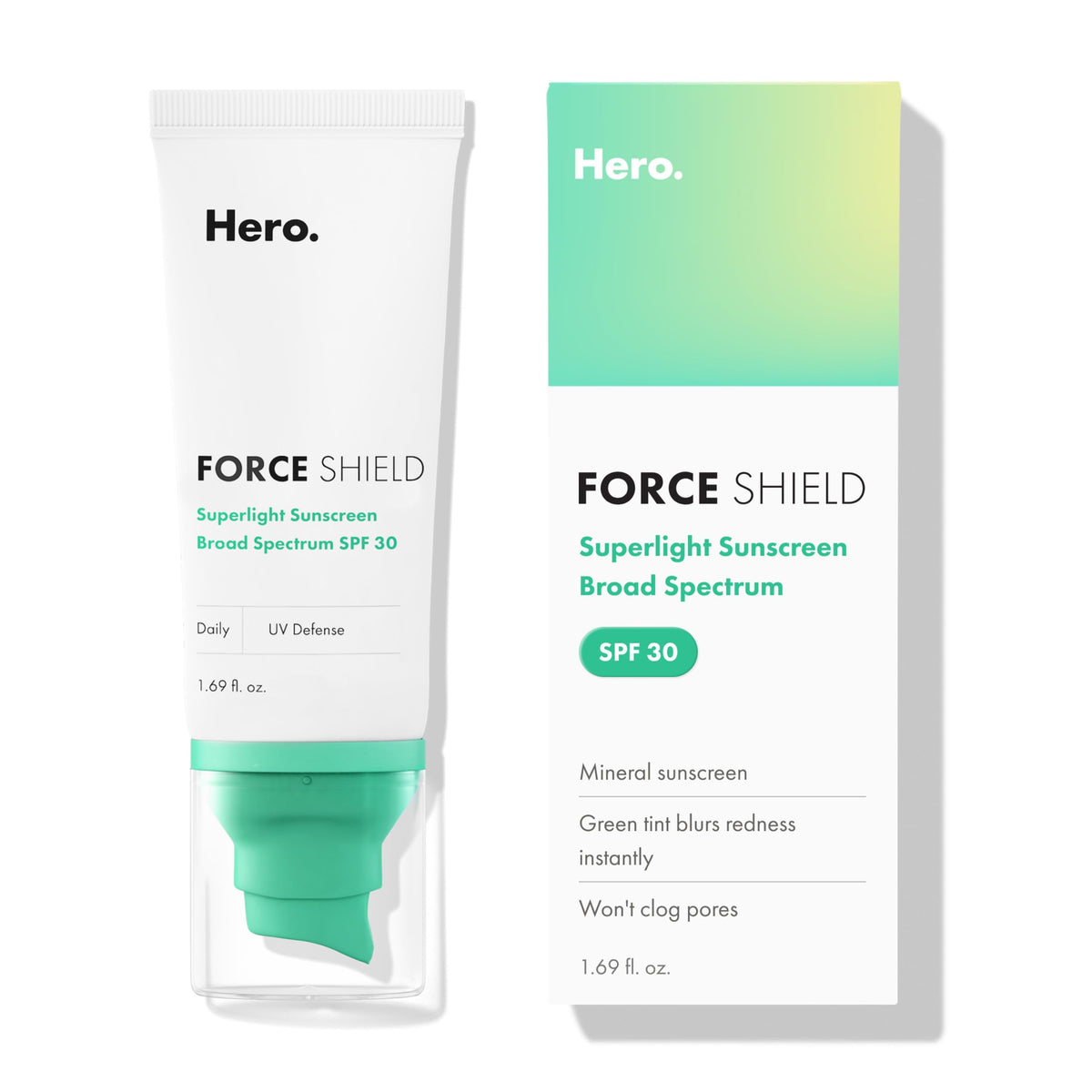 Hero Cosmetics Force Shield Superlight Sunscreen SPF 30, 1.69 Fl Oz HERO COSMETICS