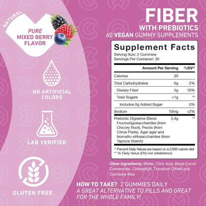 PUREFINITY Fiber + Super Greens Gummies Bundle (Inulin FOS Prebiotic Fiber Gummies + Super Greens Gummies – Daily Supergreens with Spirulina, Alfalfa, Spinach, Broccoli, Beet Root, Acai)