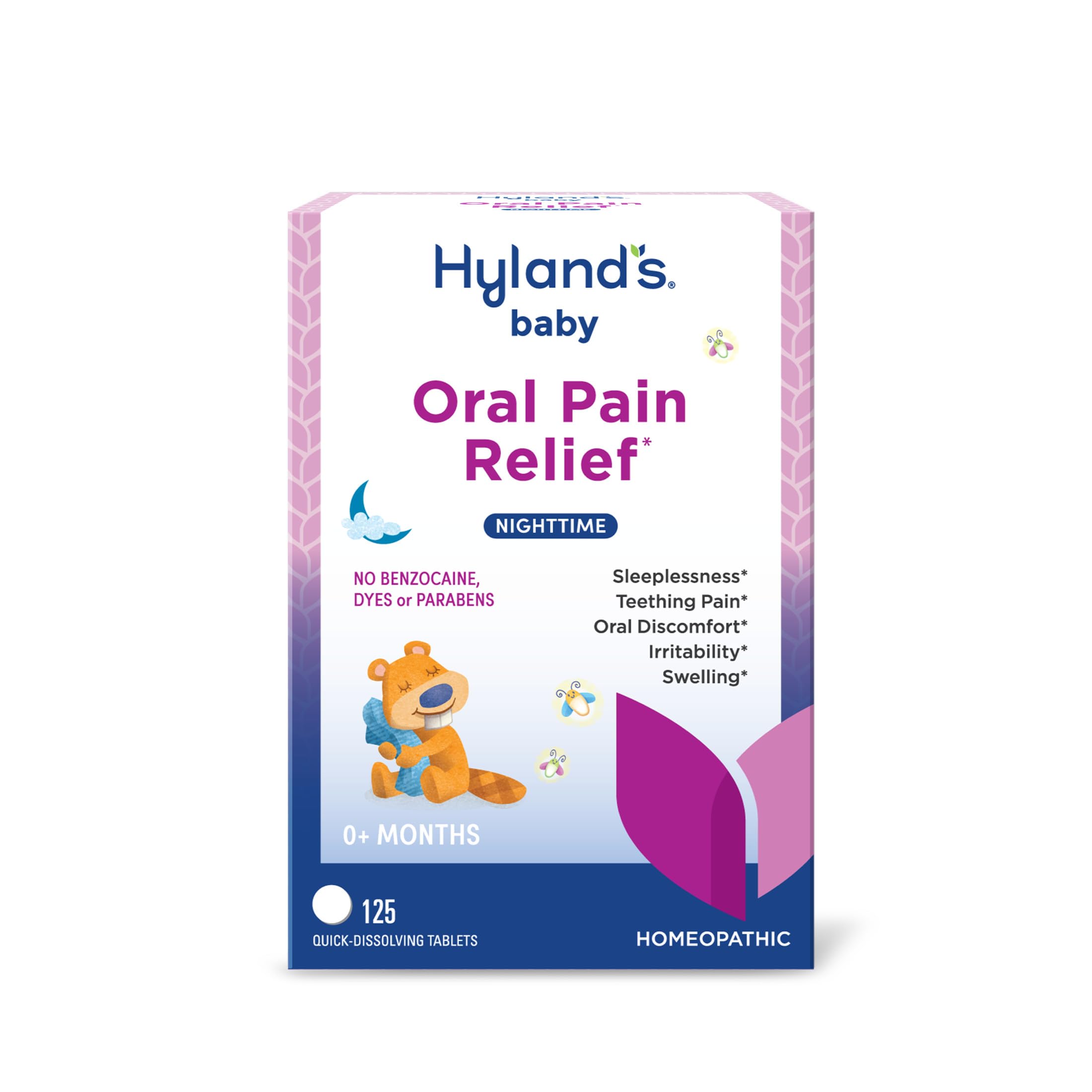Hyland's Baby Nighttime Oral Pain Relief Tablets - 125-Count, Up to 62 Doses - Baby and Toddler Soothing Tablets with Chamomile for Discomfort, Irritability & Swelling Hyland's buy australia supplements
