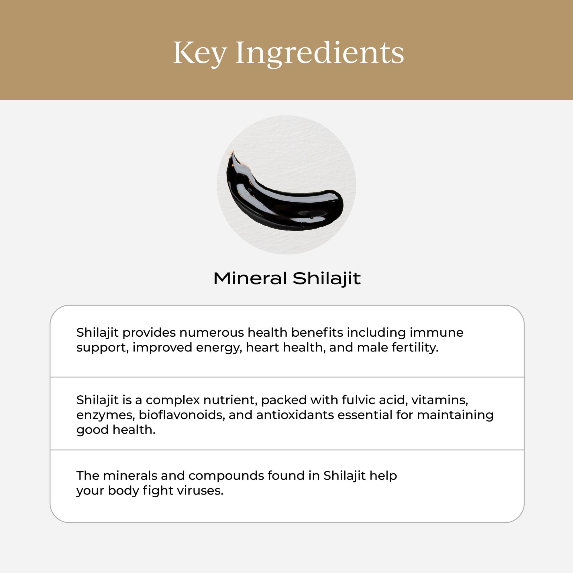 CYMBIOTIKA Pure Himalayan Shilajit Resin 500mg - 84+ Trace Minerals, High Potency with Elemental Gold & Fulvic Acid - for Energy, Focus, Immune & Digestive Support - Authentic Shilajit Resin CYMBIOTIKA buy australia supplements