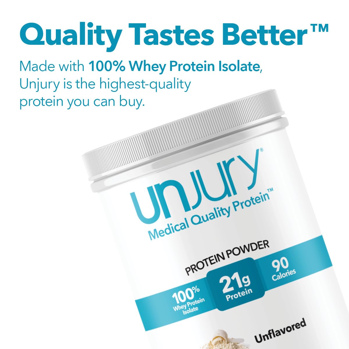Unjury Unflavored Protein Powder | 21g 100% Whey Isolate Protein Powder | Unflavored Whey Protein Powder | Low Carb and Sugar Free Whey Protein Isolate | Gluten Free Unjury buy australia supplements