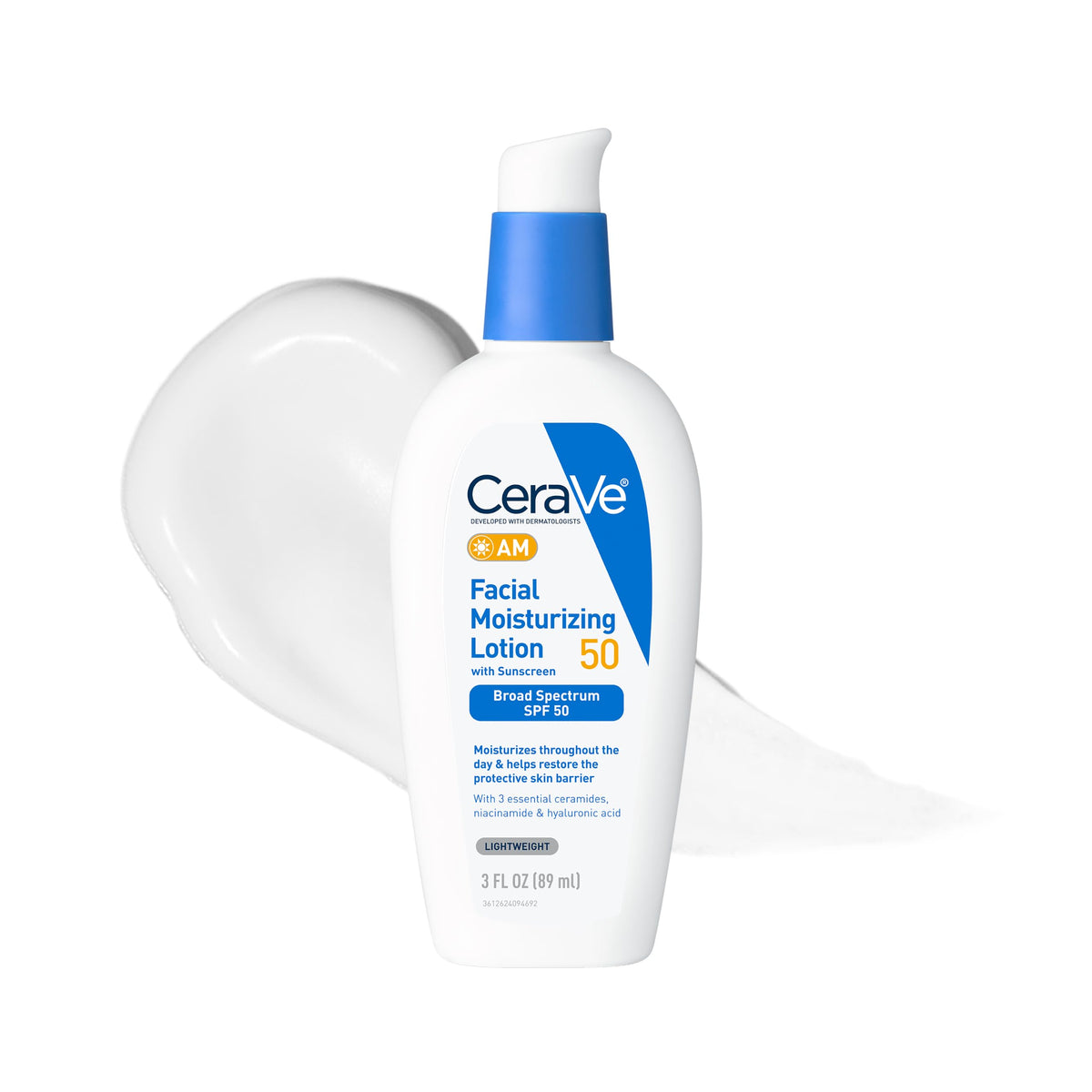 CeraVe AM Facial Moisturizing Lotion SPF 50, Face Moisturizer with SPF, 3oz CeraVe