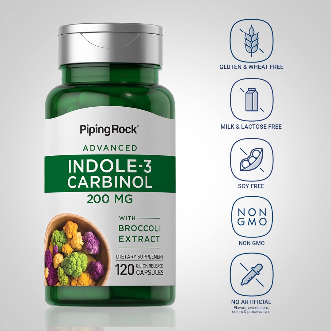 Piping Rock Indole 3 Carbinol | 200mg | 120 Capsules | I3C with Broccoli Extract | Non-GMO, Gluten Free Supplement Piping Rock buy australia supplements