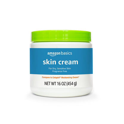 Amazon Basics Ultra Moisturizing Skin Cream for Dry & Sensitive Skin, Dermatologist Tested, Fragrance Free, 16 Ounce, 1 Pound (Pack of 1) (Previously Solimo) Amazon Basics