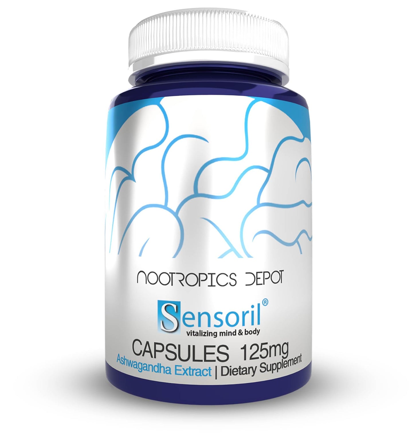 Nootropics Depot Sensoril Ashwagandha Capsules | 125mg | 90 Count | Ayurvedic Herb | Standardized Withania somnifera Extract