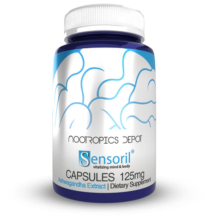 Nootropics Depot Sensoril Ashwagandha Capsules | 125mg | 90 Count | Ayurvedic Herb | Standardized Withania somnifera Extract