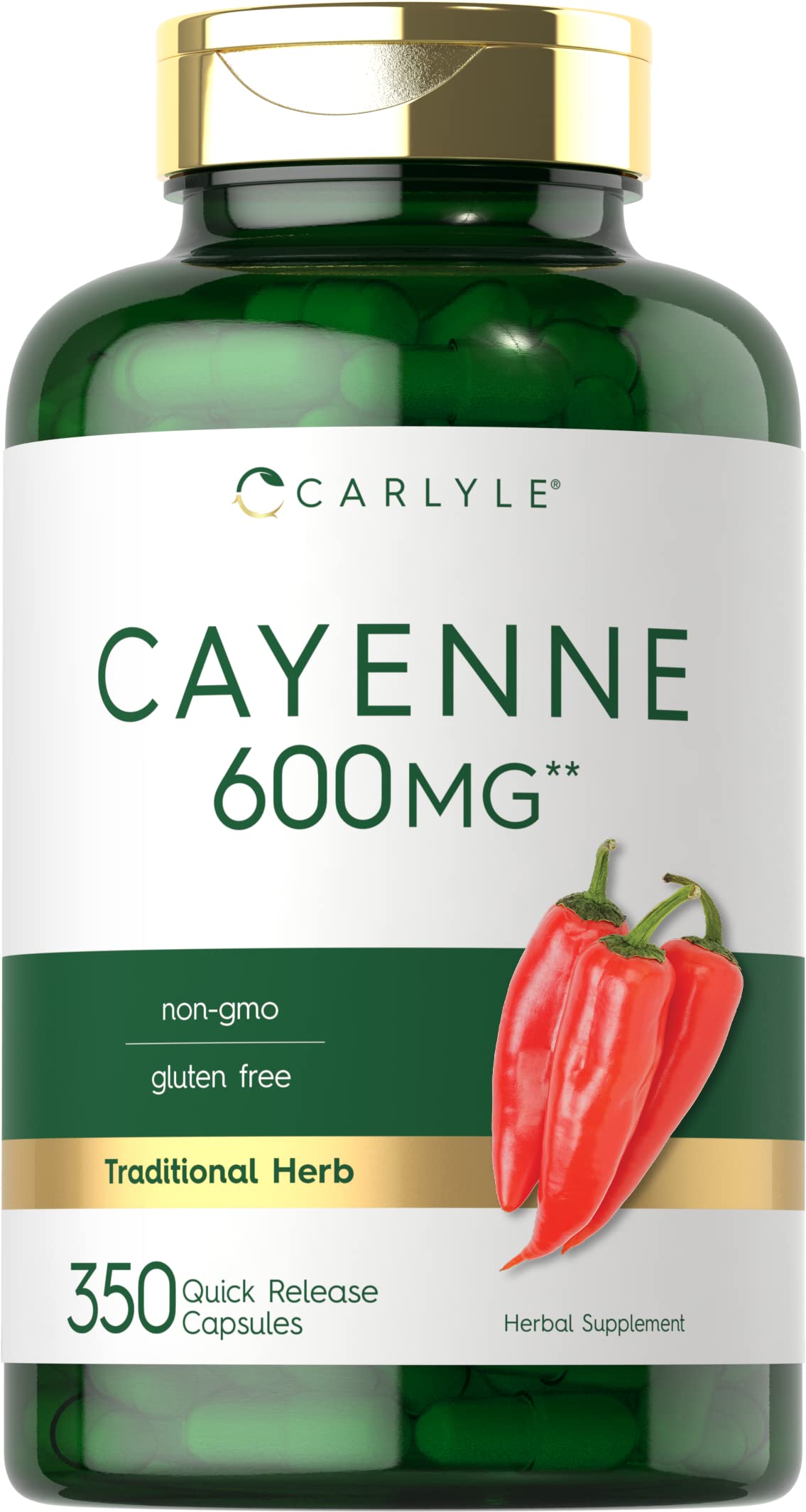 Carlyle Cayenne Pepper Capsules 600mg | 350 Pills | Non-GMO, Gluten Free Supplement Carlyle buy australia supplements