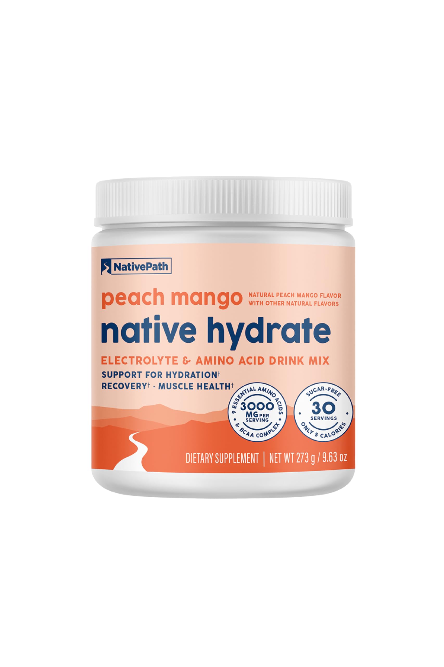 NativePath Hydrate, Zero Sugar, Electrolytes Powder with BCAAs, Peach Mango Hydration, Keto & Paleo Friendly, 30 Servings NativePath buy australia supplements