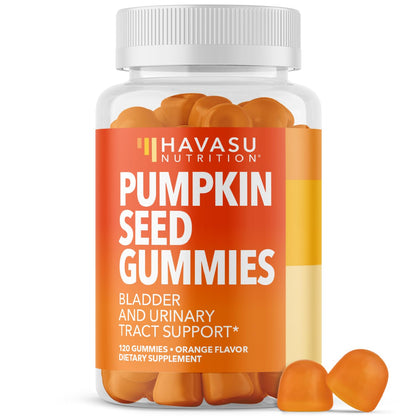 Pumpkin Seed Oil Gummies for Bladder and Urinary Tract Support, 30 Servings | 200mg Pumpkin Seed Extract Per Serving, Vegan, Non-GMO, Gluten-Free, Sugar Free Pumpkin Seed Gummies, Orange Flavor Gsupps Australia