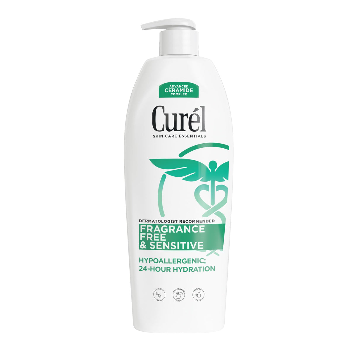 Curel Fragrance Free Comforting Body Lotion, Unscented Dry Skin Moisturizer for Sensitive Skin, with Advanced Ceramide Complex, Repairs Moisture Barrier, 20 oz Curel