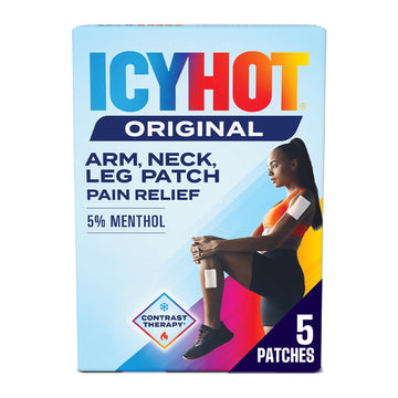 Icy Hot Original Pain Relief Patch, Medium Size Fabric Patches for Arm, Neck and Leg with Menthol 5%, Ice and Heat Contrast Therapy for Backaches, Joints, Muscle Strains and Arthritis, 5 ct. Icy Hot buy australia supplements