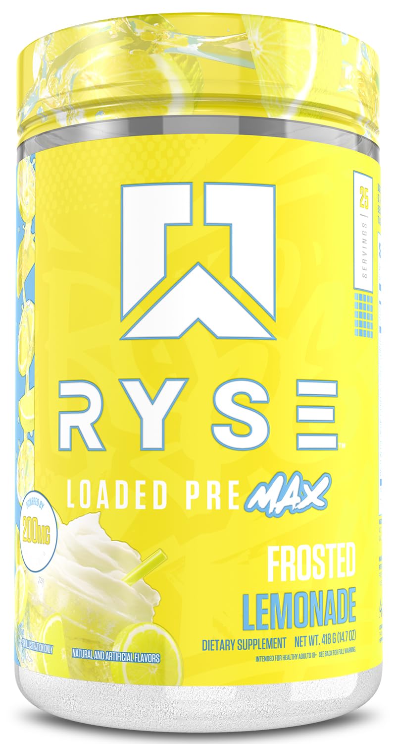 Ryse Loaded Pre Max Pre Workout Powder - Orange Cream - 300mg Dual-Phase Caffeine for Sustained Energy for Men & Women - L-Citrulline, PeptiPump & Alpha-GPC for Power, Pumps & Focus - 25 Servings