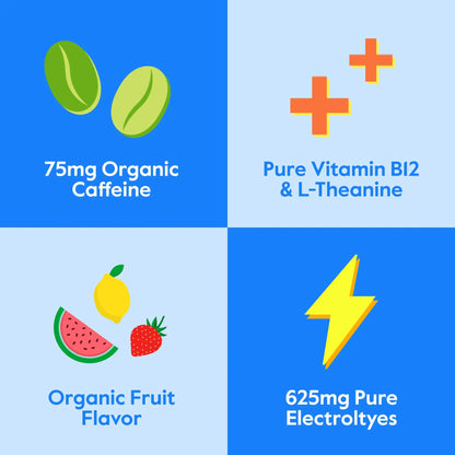 Nectar Energy Booster - Organic Caffeine, B12 & Electrolytes - Sugar Free & Zero Calorie – Healthy Coffee, Energy Drink & Soda Alternative – Hydration & Energy Supplement (Variety 30 Powder Packets) Nectar