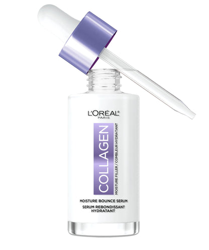 L'Oreal Paris Collagen Moisture Filler Moisture Bounce Face Serum, Glow Serum with Collagen, Glycerin, and Squalane for Bouncy, Radiant, Hydrated Skin, Includes Sample L'Oreal Paris