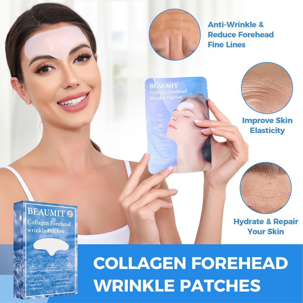Okela Forehead Wrinkle Patches Overnight 20 pcs with Collagen, Anti Wrinkle Patches, Forehead Wrinkles Beauty Treatment Okela