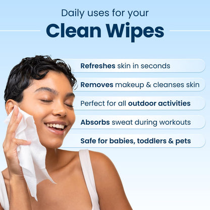 Clean Skin Club Clean Wipes, XL Makeup Remover Face Wipes, Textured Cleansing Facial Wipes for Sensitive Skin, Hypoallergenic, Fragrance-Free, Vegan, 40% Bigger, 30 Count CLEAN SKIN CLUB