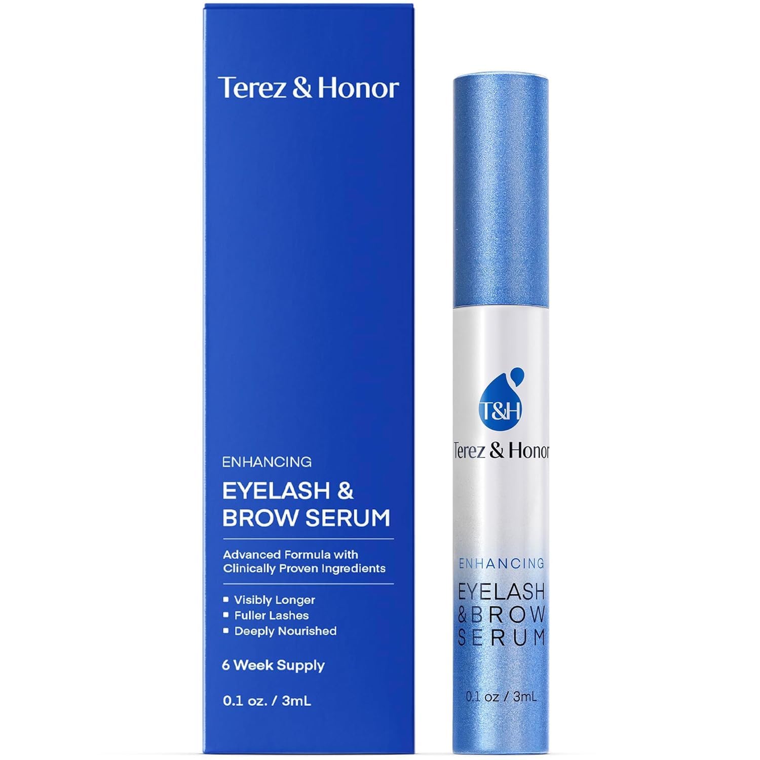 Advanced Eyelash Serum for Thicker, Longer Eyelashes and Eyebrows - Grow Luscious Lashes with Brow Enhancer (3mL)