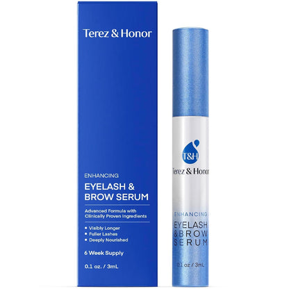 Advanced Eyelash Serum for Thicker, Longer Eyelashes and Eyebrows - Grow Luscious Lashes with Brow Enhancer (3mL) TEREZ & HONOR