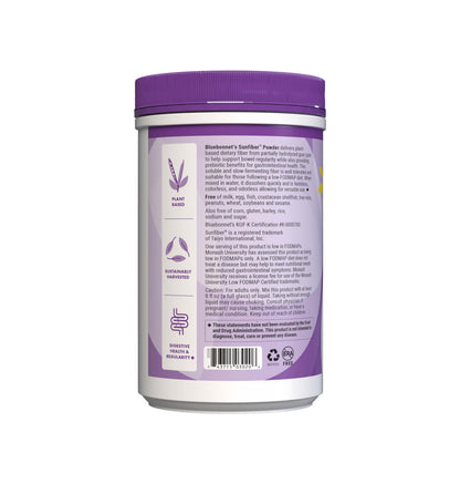 BlueBonnet Nutrition Sunfiber – 6 g of Plant Based Prebiotic Soluble Fiber – Supports Digestive Health* - Instant Dissolve – Non-GMO, Vegan, Kosher BlueBonnet