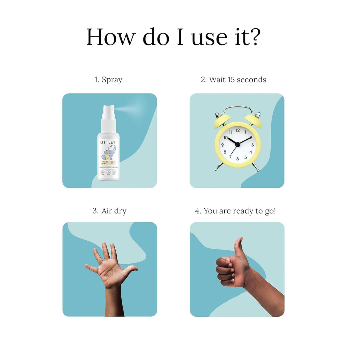 Littley Infant & Toddler Hand Cleanser | HOCl Spray | 2 oz LITTLEY