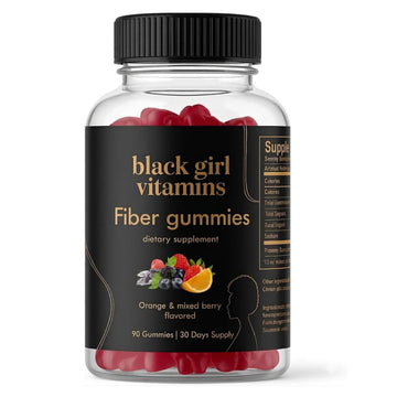 Black Girl Vitamins - Fiber Gummies - Prebiotic for Gut Health & Bloat Relief - Supports Digestion, Regularity & Microbiome Balance - Vegan, Gluten-Free, Halal
