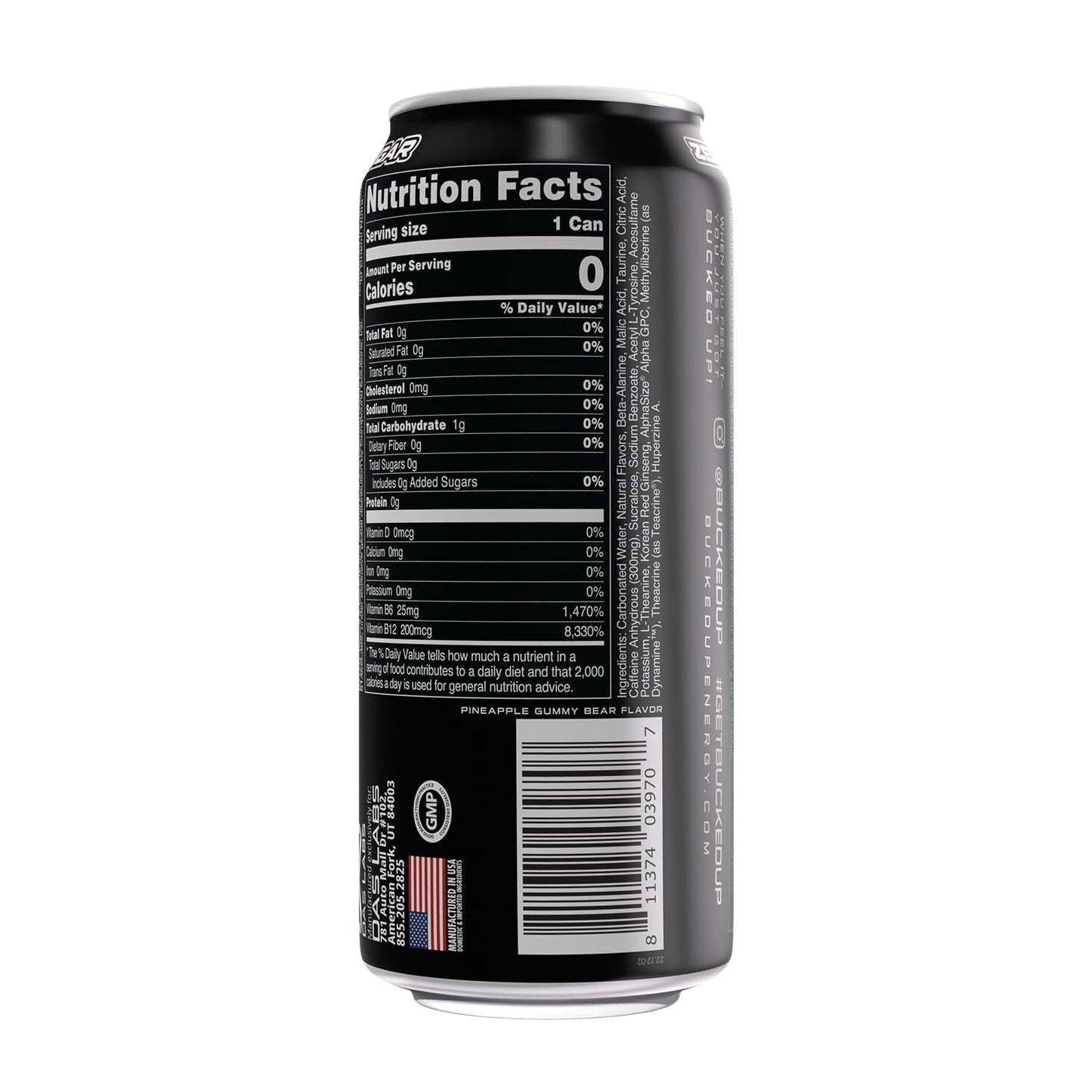 Bucked Up Energy Drink 300mg (Blood Raz) (12 CT)