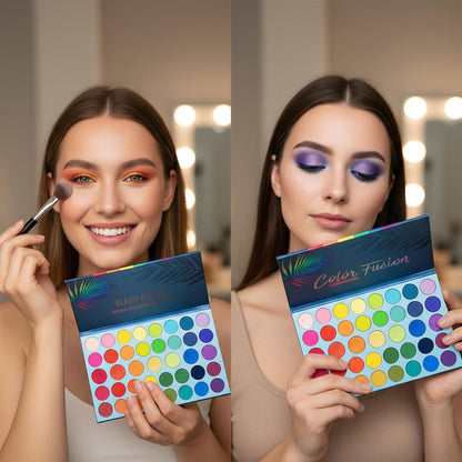 39 Colors Colorful Rainbow Eyeshadow Palette, Matte Metallic Shimmer BestLand