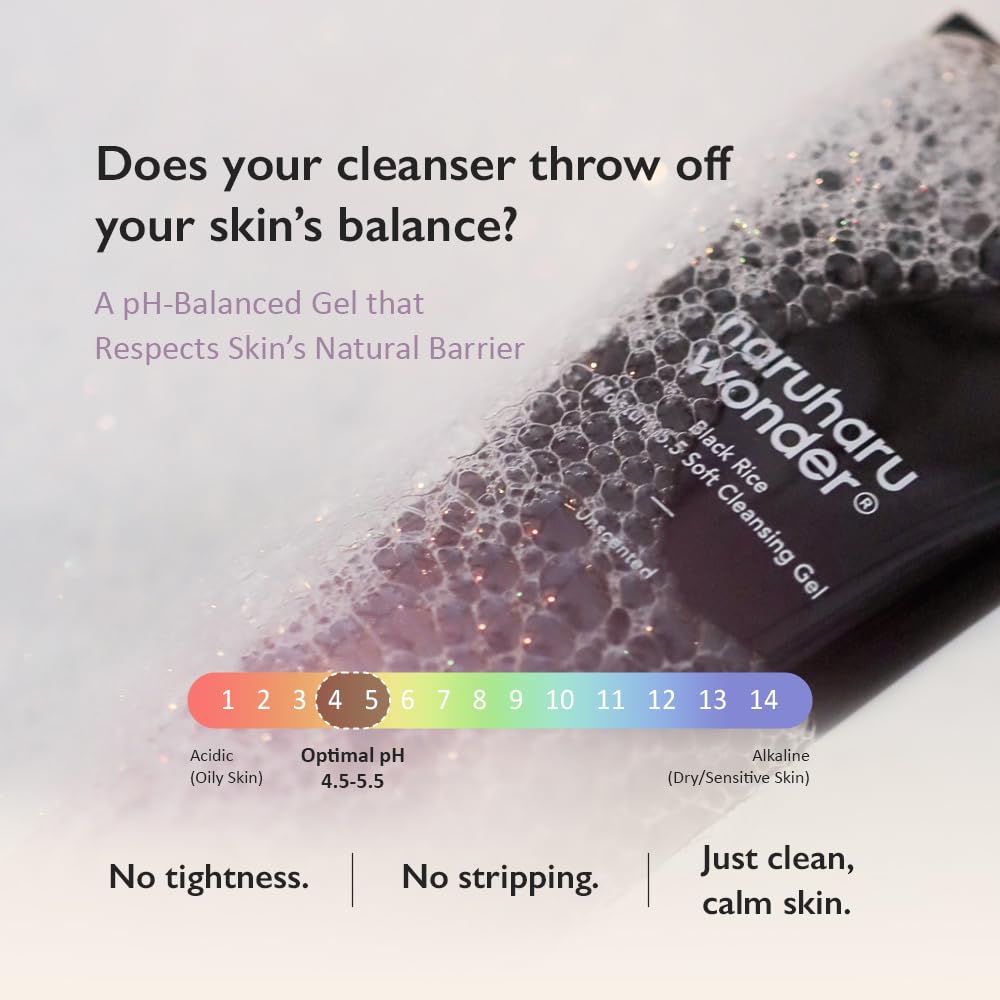 HARUHARU wonder Black Rice Moisture 5.5 Soft Cleansing Gel, 3.38 fl. oz HARUHARU