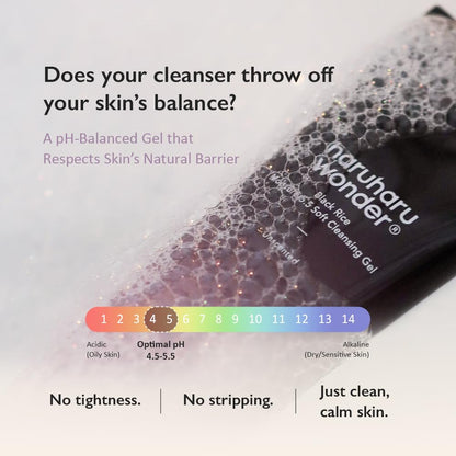 HARUHARU wonder Black Rice Moisture 5.5 Soft Cleansing Gel, 3.38 fl. oz HARUHARU