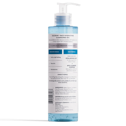Eucerin Hydrating Gel Cleanser & Makeup Remover, Sensitive Skin, 13.5 Fl Oz Eucerin