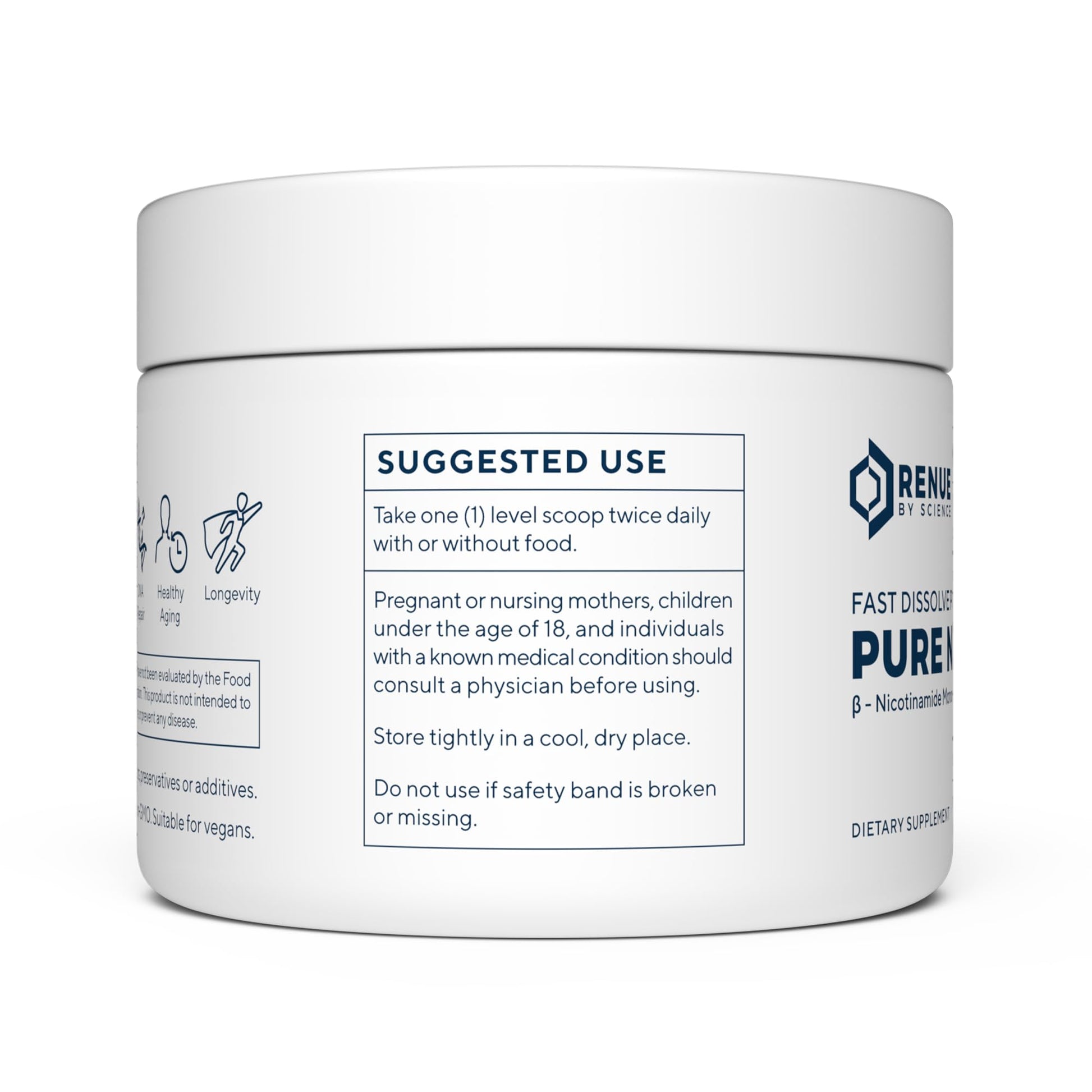 RENUE by Science NMN Powder | 100g Fast Dissolve Powder Supplement | 500mg Nicotinamide Mononucleotide per Serving | Manufactured in The USA Third-Party Tested Renue By Science buy australia supplements